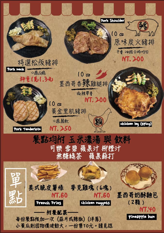 【桃園龍潭】野火原味美式牛排，最懂老饕的老饕板腱軟嫩牛排、墨西哥香辣雞腿排 |龍潭美食 |龍潭大池 |龍潭必吃/外帶 @女子的休假計劃