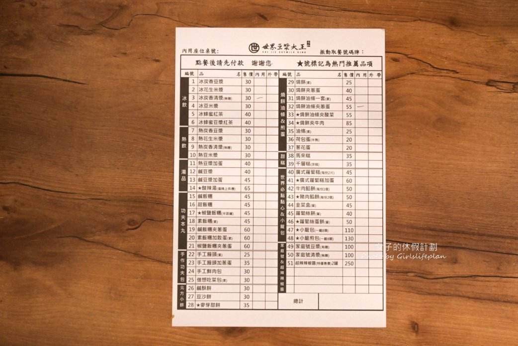 世界豆漿大王｜經營超過一甲子燒餅油條創始店24小時營業(外帶) @女子的休假計劃