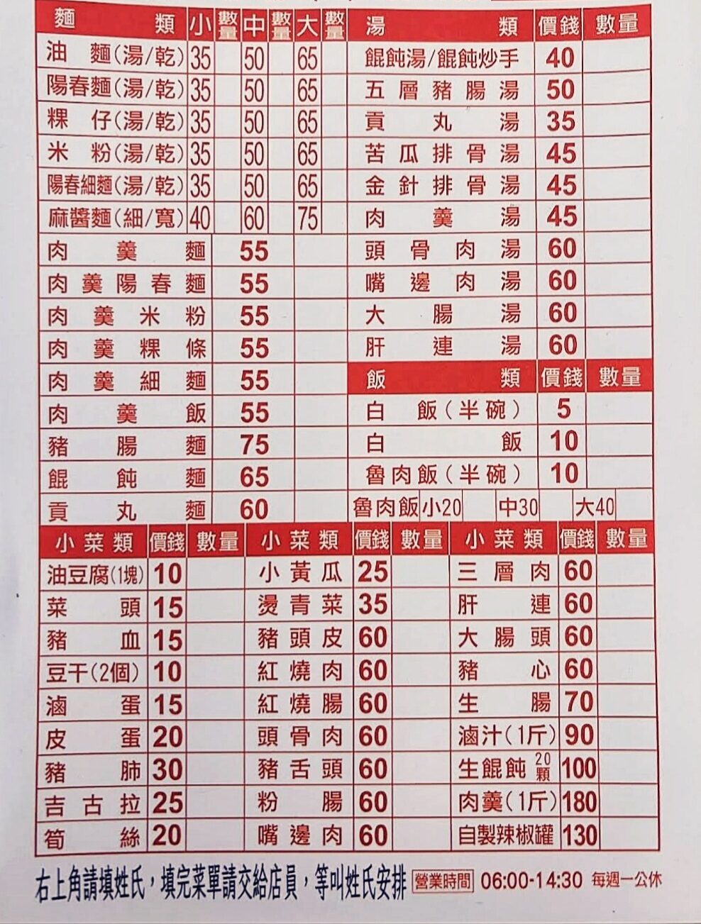 五層豬腸湯｜在地超人氣小吃，滷肉飯只要10元(菜單) @女子的休假計劃